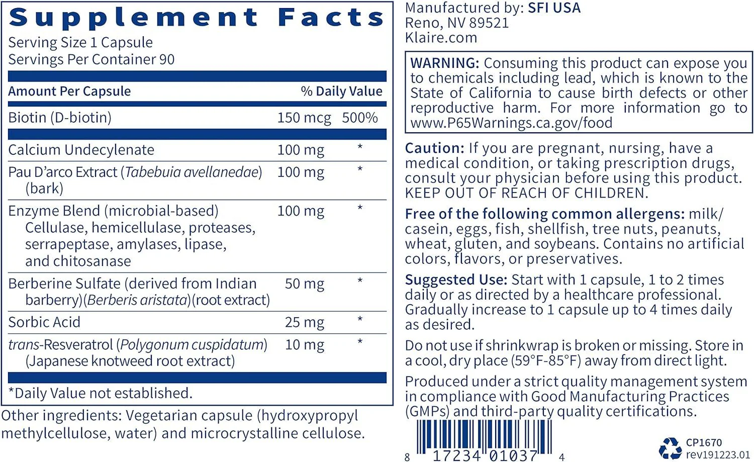 Ther-Biotic Candida Complex 90 Veggie Caps - Image 3
