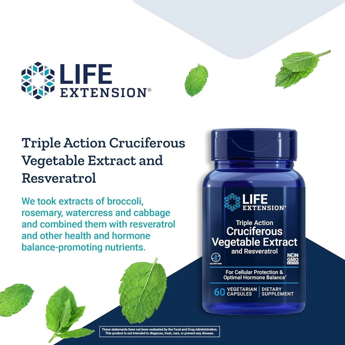 Triple Action Cruciferous Vegetable Extract with Resveratrol 60 Veggie Caps - Image 6
