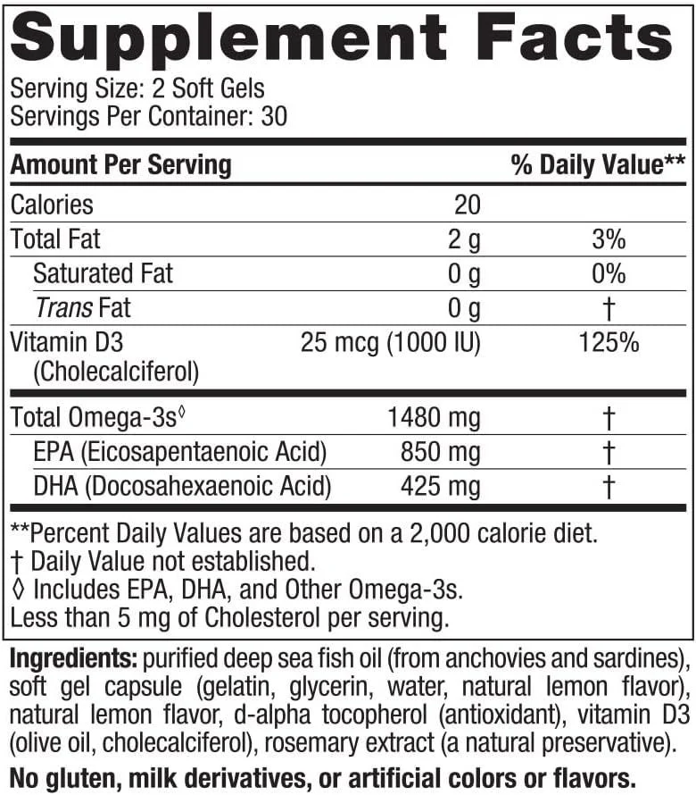 Ultimate Omega Xtra 60 Softgels Lemon - Image 2