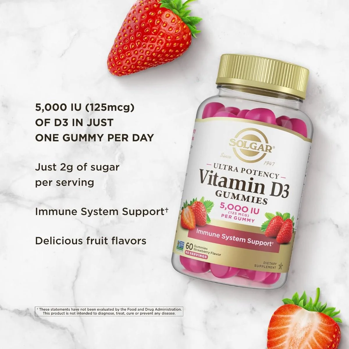 Ultra Potency Vitamin D3 5000 IU GummiesStrawberry - Image 2