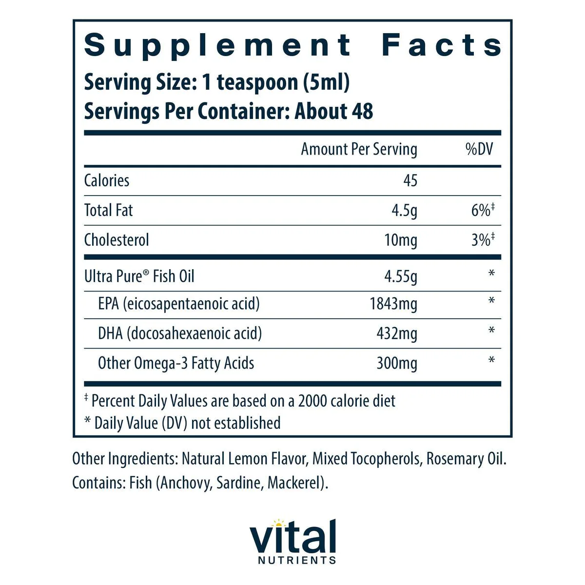 Ultra Pure Fish Oil 2600 8 Oz Liquid Lemon - Image 2