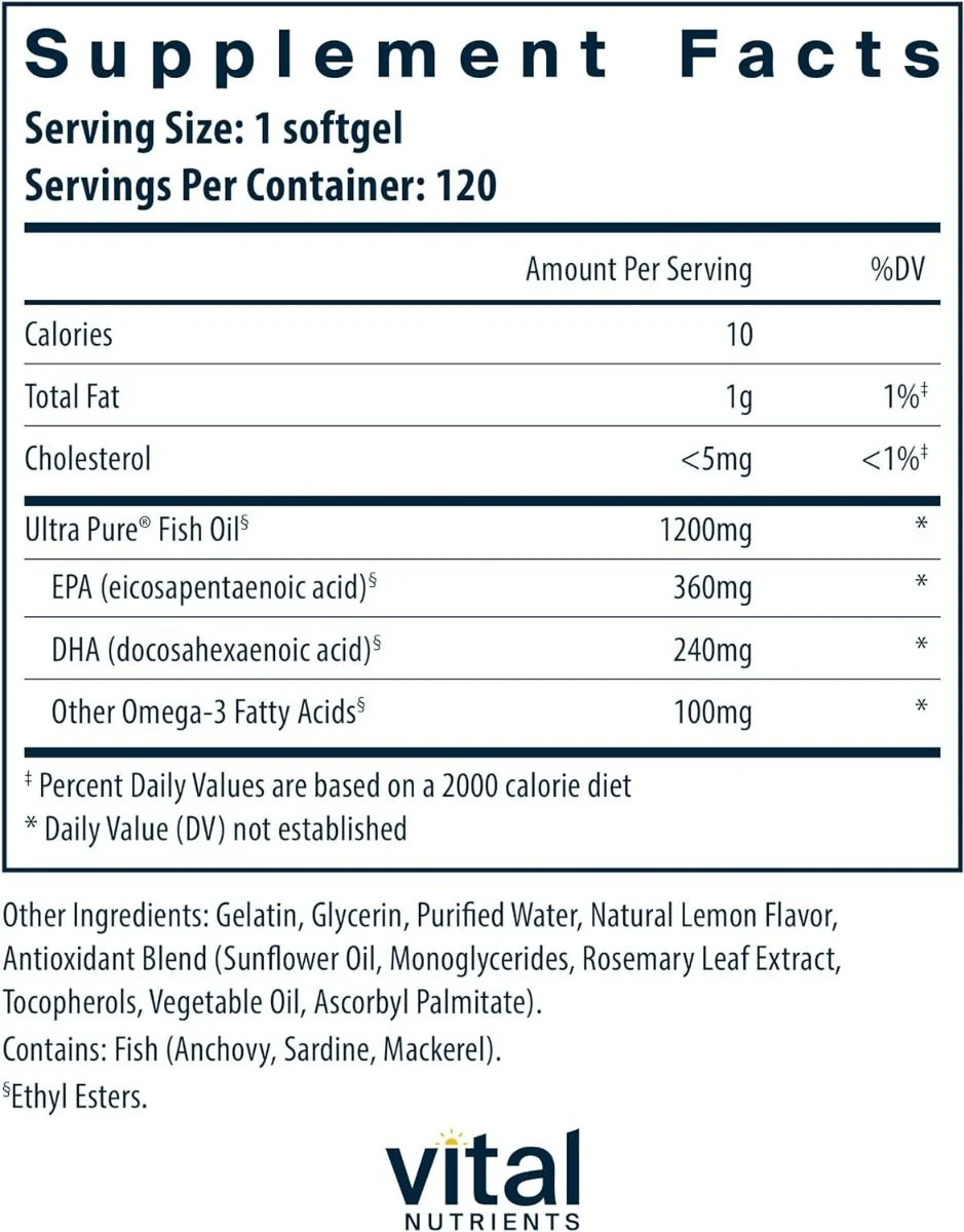 Ultra Pure Fish Oil 700 120 Softgels - Image 2