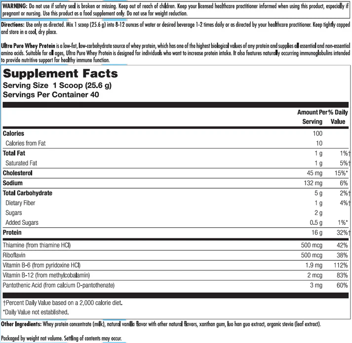 Ultra Pure Whey Protein 2lbsPowderVanilla - Image 2