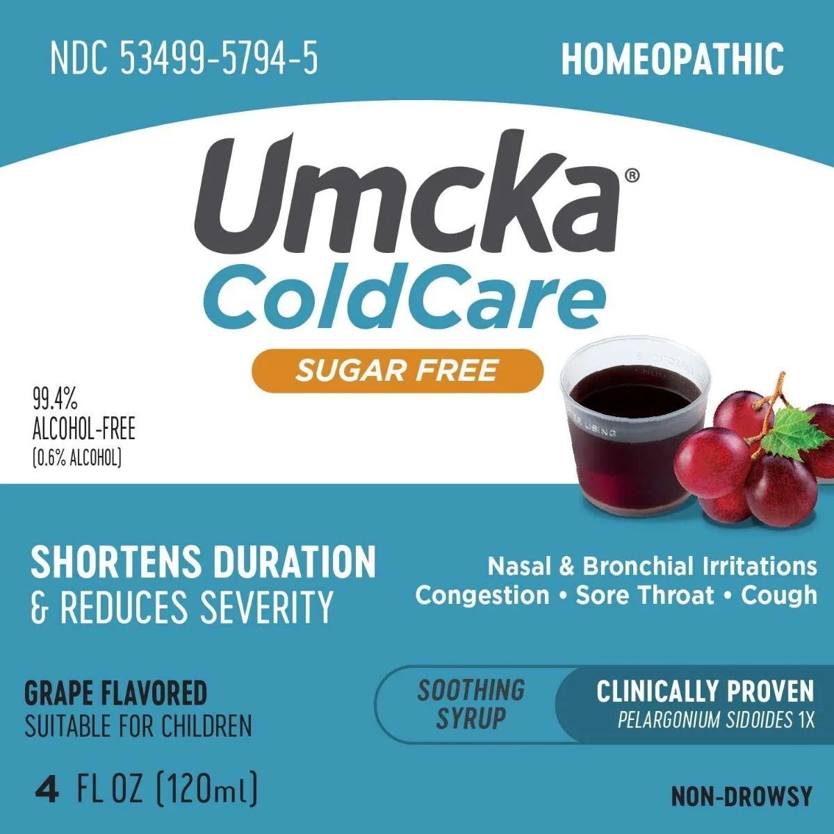 Umcka ColdCare Sugar-Free 4 OZSyrupGrape - Image 6