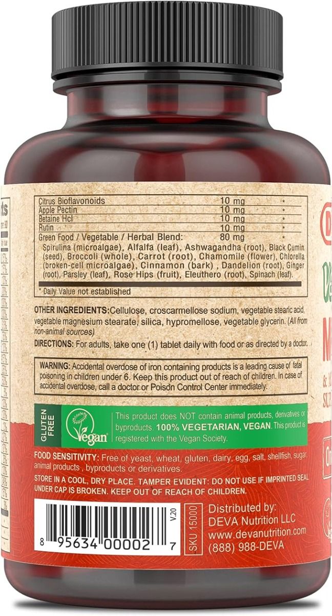 Vegan Multivitamin & Mineral One Daily with Greens 90 Tablets - Image 7