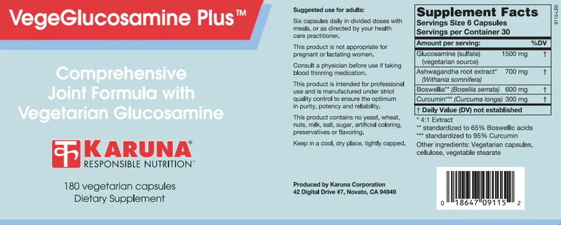 VegeGlucosamine Plus 180 Veggie Caps - Image 3