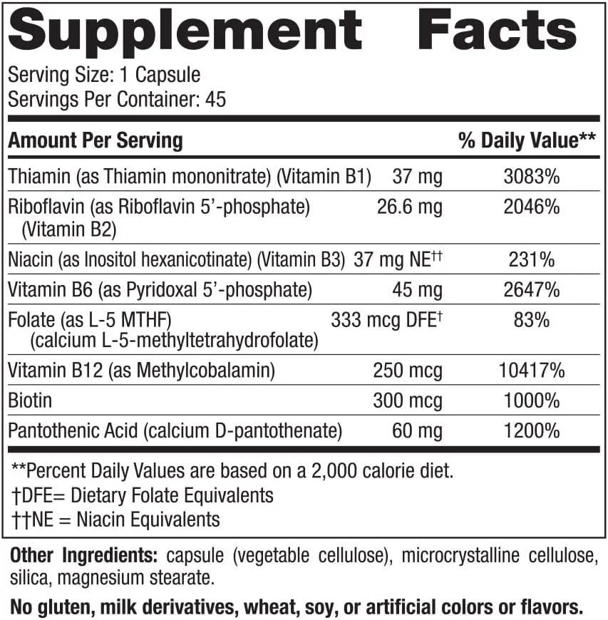 Vitamin B Complex 45 Capsules - Image 3