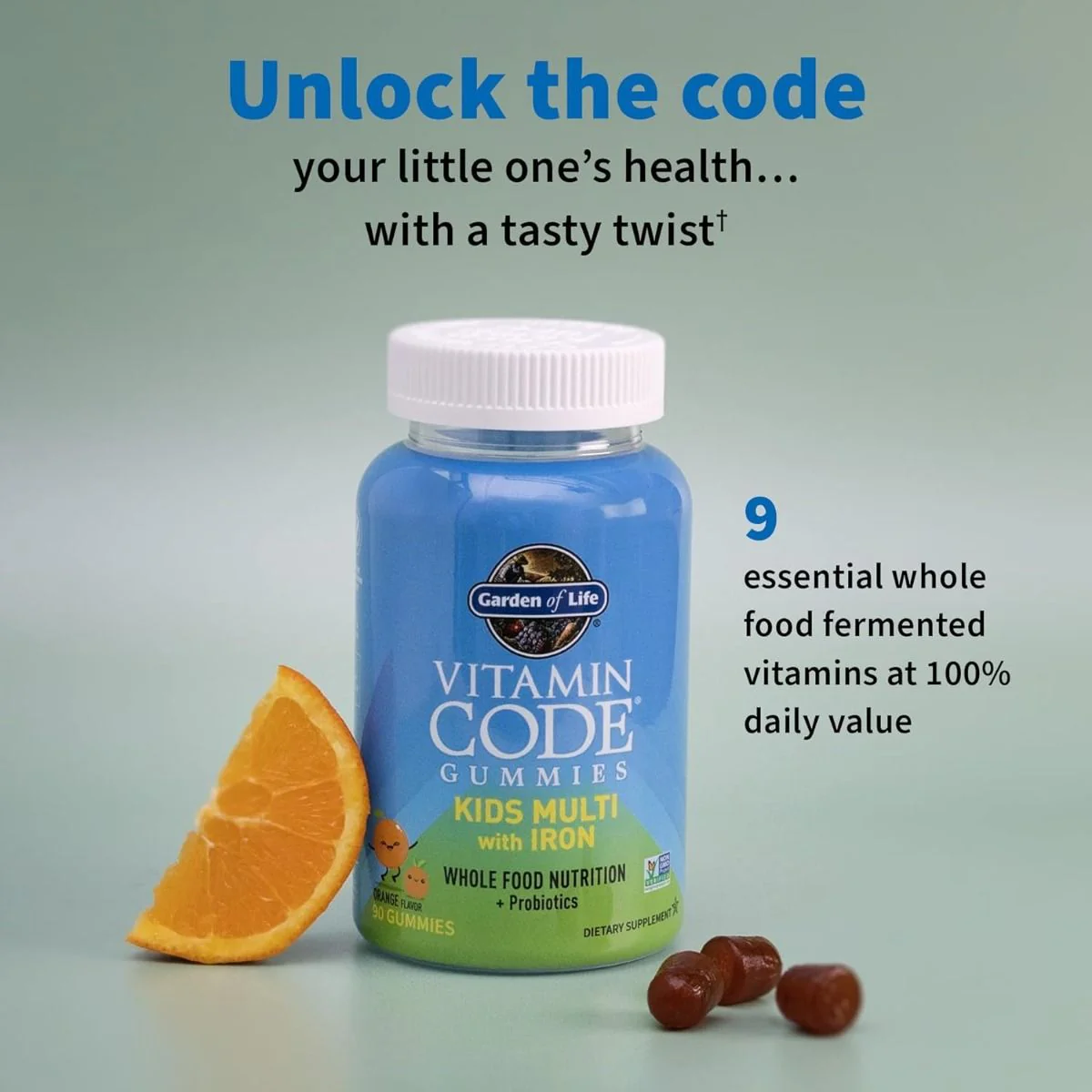 Vitamin Code Kids Multi with Iron 90 Gummies Orange - Image 3