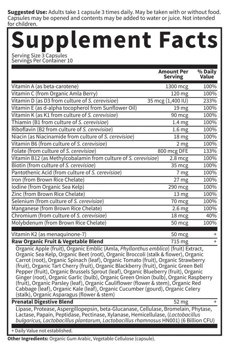 Vitamin Code RAW Prenatal Veggie Caps - Image 4