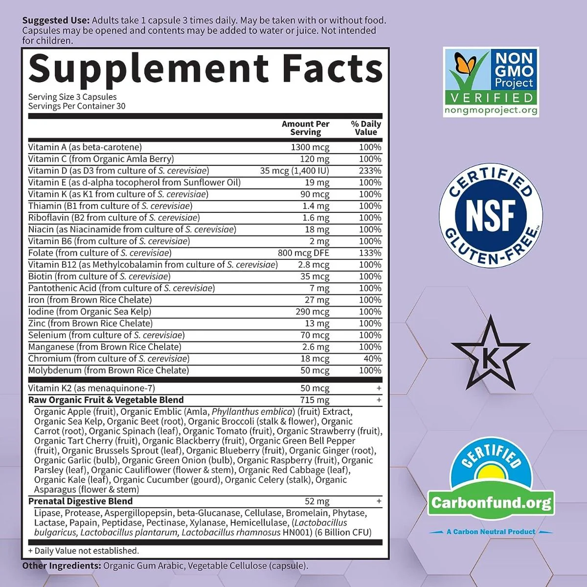 Vitamin Code RAW Prenatal Veggie Caps - Image 5