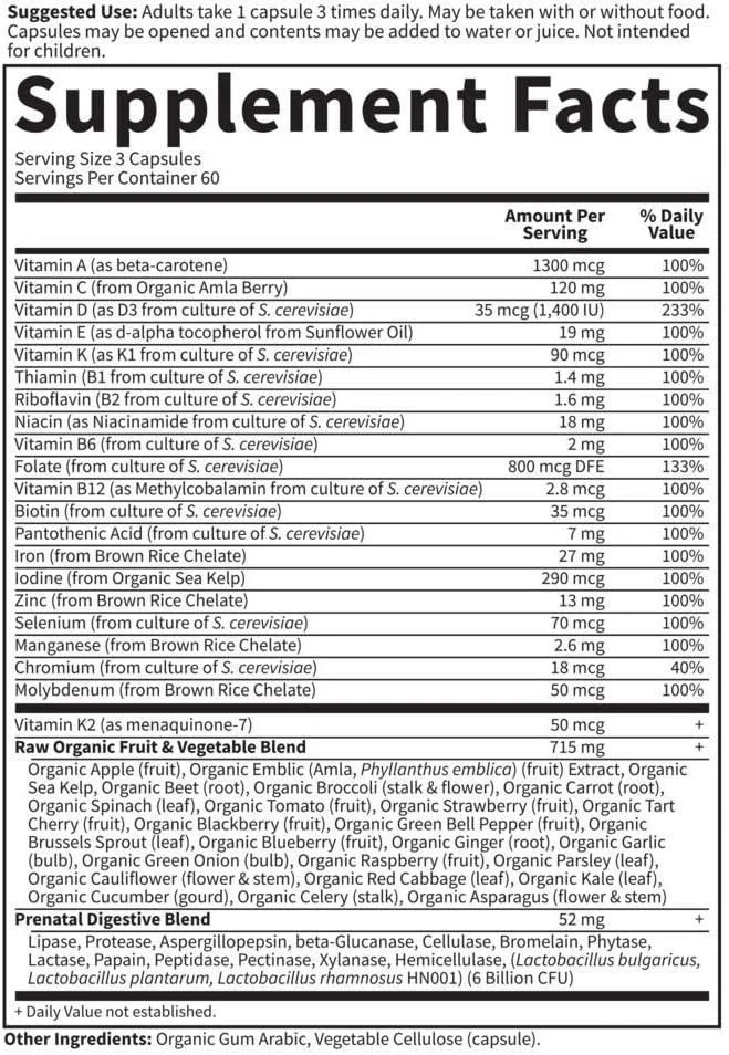 Vitamin Code RAW Prenatal Veggie Caps - Image 6