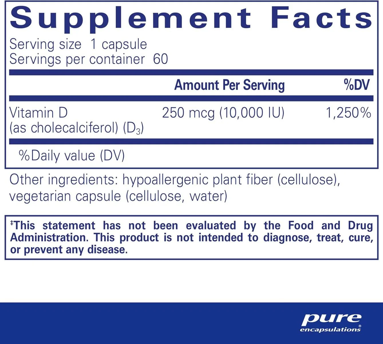 Vitamin D3 10,000 IU 60 Capsules - Image 2