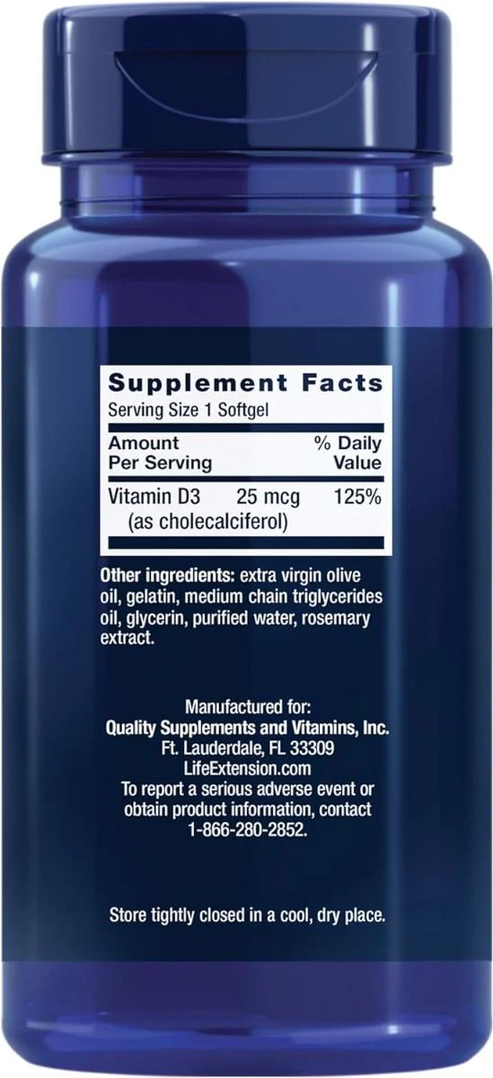 Vitamin D3 1000 IU 250 Softgels - Image 2
