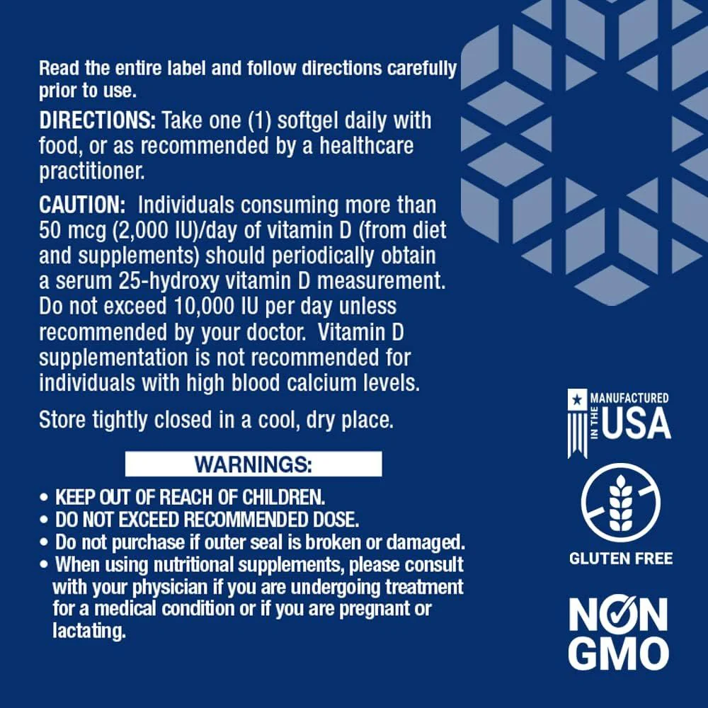 Vitamin D3 1000 IU 250 Softgels - Image 8