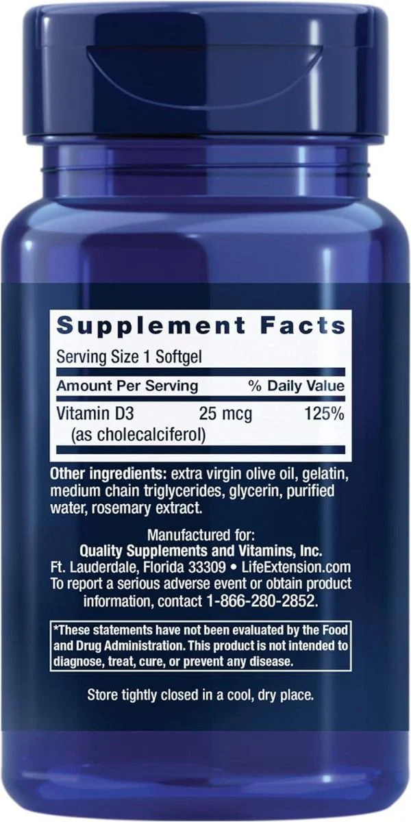 Vitamin D3 1000 IU 90 Softgels - Image 2