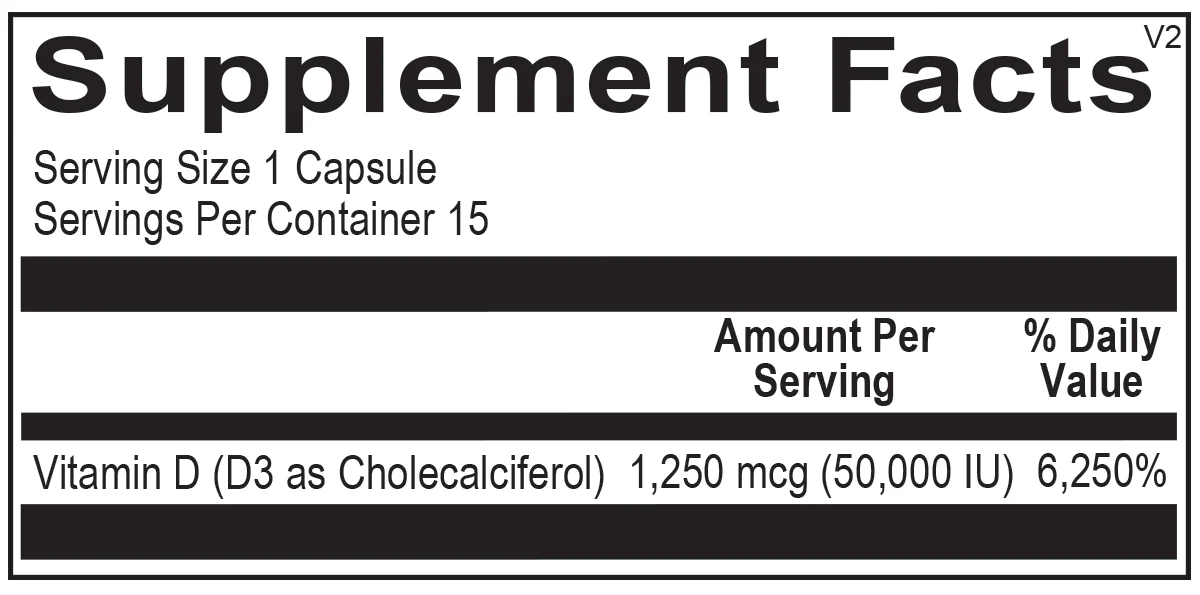 Vitamin D3 50,000 IU (10 Blister Packs) 15 Capsules Each Capsules - Image 2