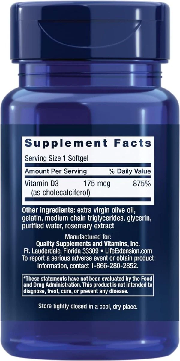 Vitamin D3 7,000 IU 60 Softgels - Image 2