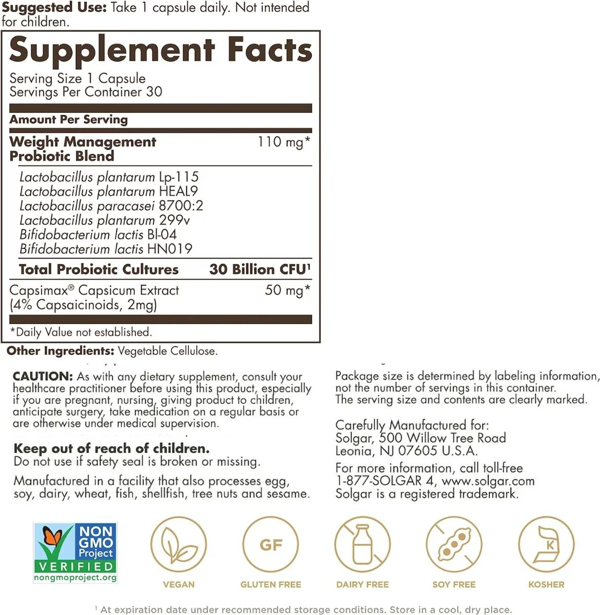 Weight Management Probiotic with Capsimax 30 Billion 30Vegan Capsules - Image 4