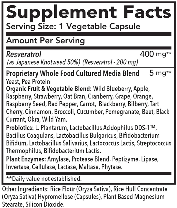 Whole Food Resveratrol 60 Capsules - Image 2