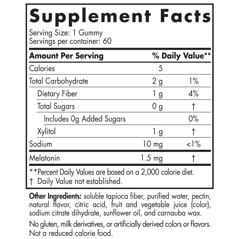 Zero Sugar Melatonin Gummies 1.5 MG 60 Gummies Raspberry - Image 2