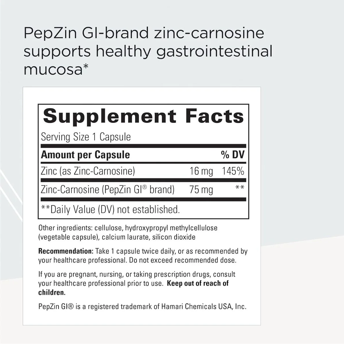 Zinc-Carnosine 60 Veggie Caps - Image 2