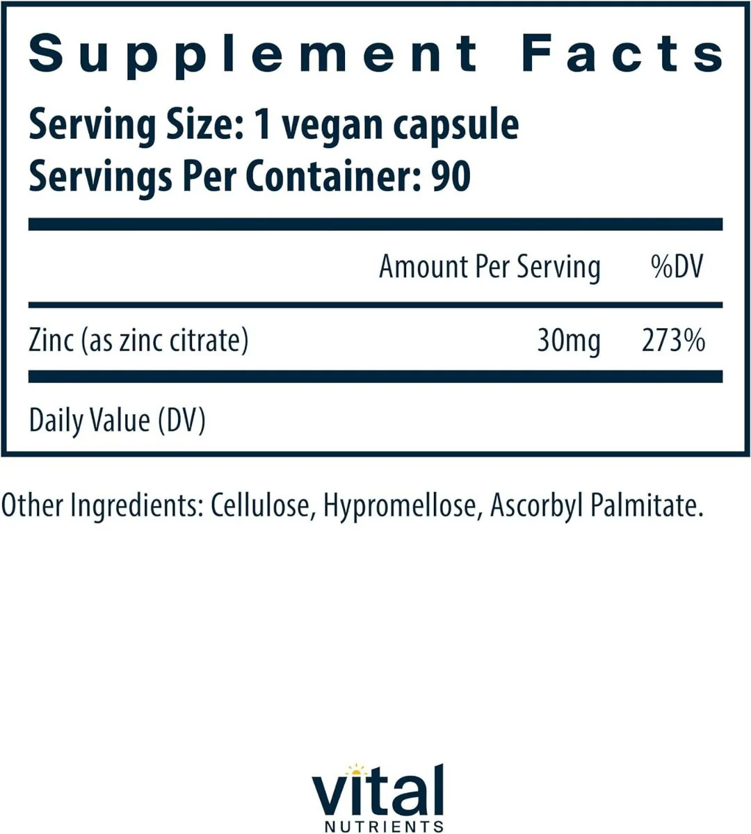 Zinc (Citrate) 30 MG 90 Capsules - Image 2
